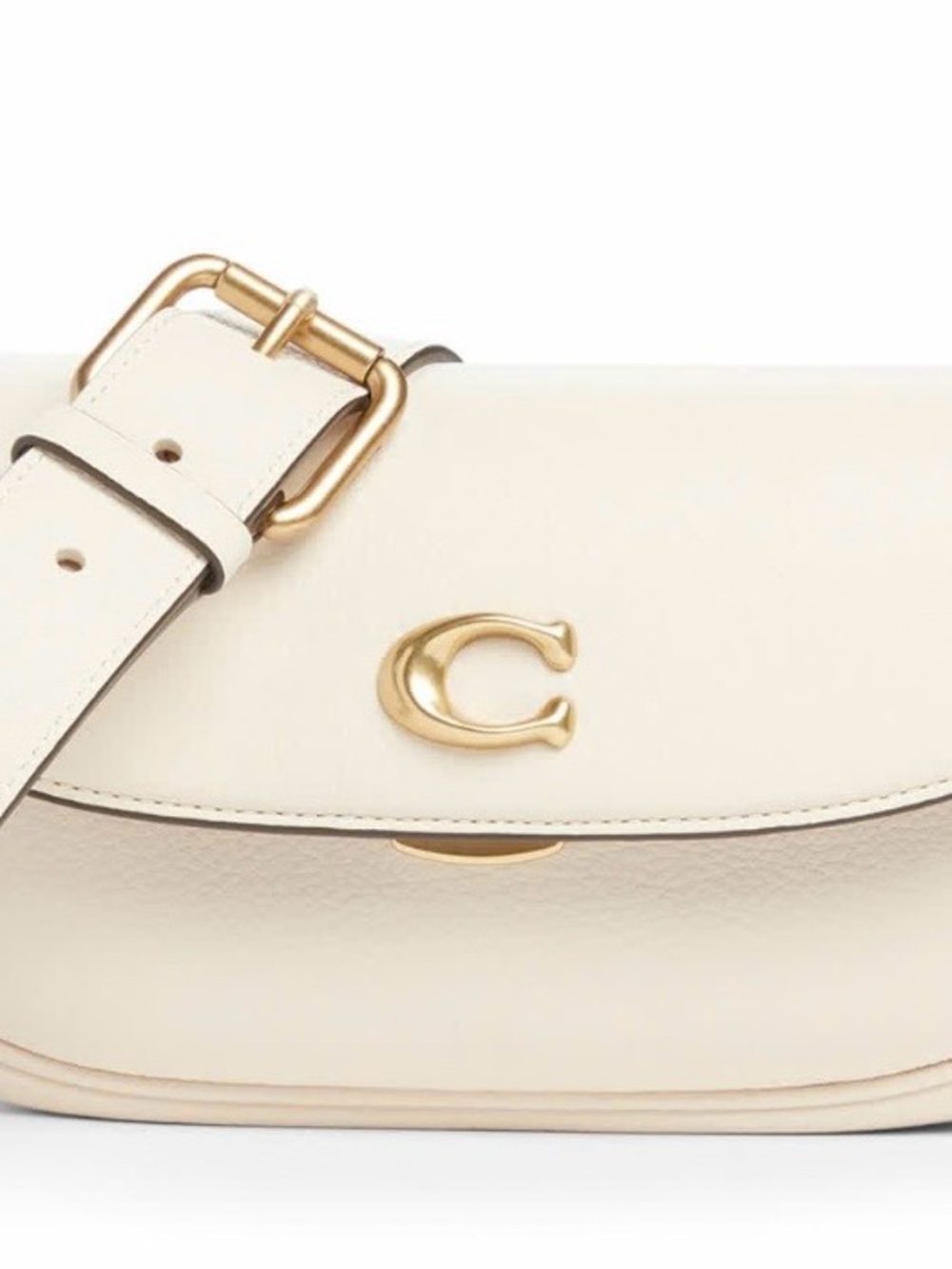 Coach Cream Leather Crossbody with Gold 'C' Hardware